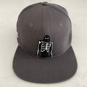 Buell Surf Flat Bill Bones Army Cotton Hat Grey Blk Wht Embroidered Graphics OS